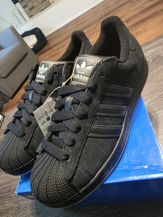 adidas Other - Adidas Superstar 2 Black Suede Low-Top Sneakers with Gold Logo